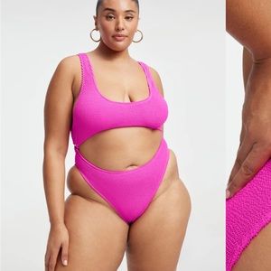 Good american always fits monokini Hawaiian pink 2x/3x